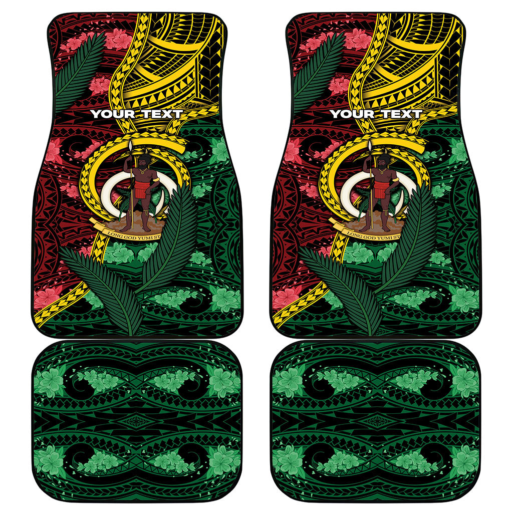 Personalised Vanuatu Independence Day Car Mats Boar Tusk Warrior Tribal Floral Patterns DT05 - Polynesian Pride