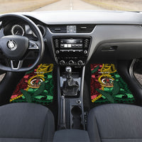 Personalised Vanuatu Independence Day Car Mats Boar Tusk Warrior Tribal Floral Patterns DT05 Set 2pcs - Front Multicolor - Polynesian Pride