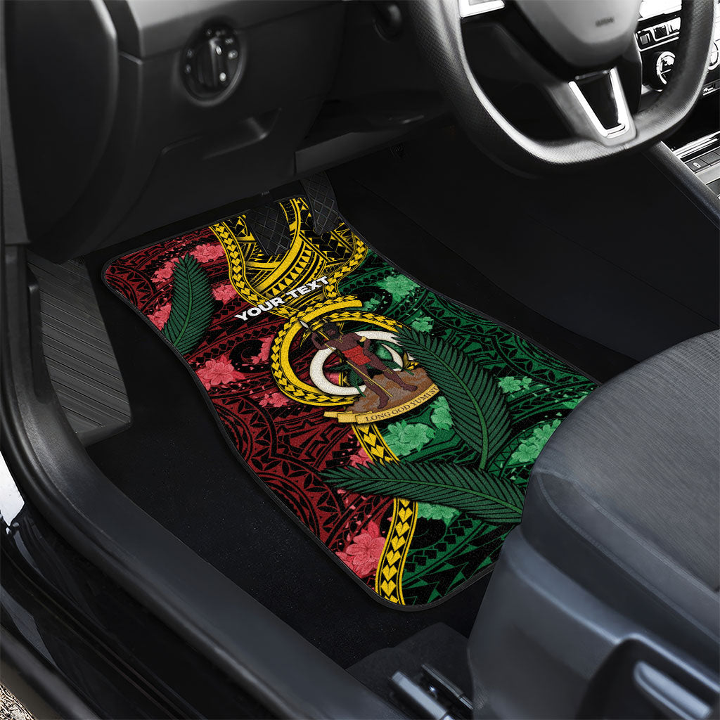 Personalised Vanuatu Independence Day Car Mats Boar Tusk Warrior Tribal Floral Patterns DT05 - Polynesian Pride