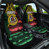 Vanuatu Independence Day Car Seat Cover Boar Tusk Warrior Tribal Floral Patterns DT05 One Size Multicolor - Polynesian Pride