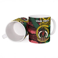 Personalised Vanuatu Independence Day Ceramic Mug Boar Tusk Warrior Tribal Floral Patterns DT05 - Polynesian Pride