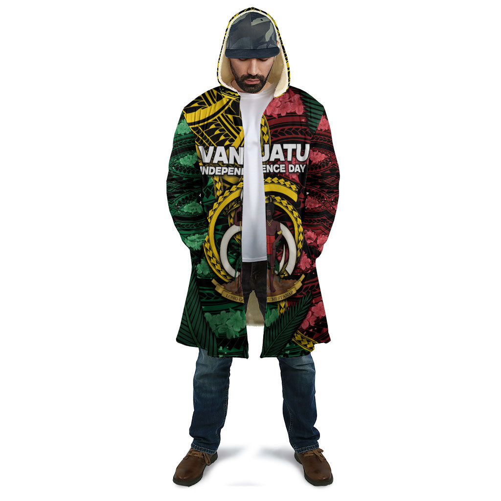 Personalised Vanuatu Independence Day Cloak Boar Tusk Warrior Tribal Floral Patterns DT05 - Polynesian Pride