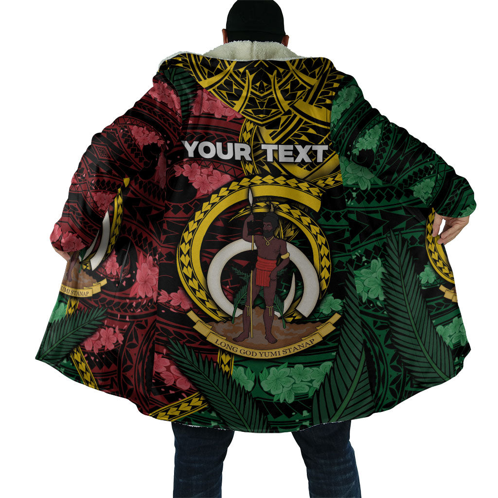 Personalised Vanuatu Independence Day Cloak Boar Tusk Warrior Tribal Floral Patterns DT05 - Polynesian Pride