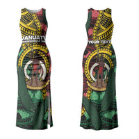 Personalised Vanuatu Independence Day Couples Matching Tank Maxi Dress and Hawaiian Shirt Boar Tusk Warrior Tribal Floral Patterns DT05 - Polynesian Pride