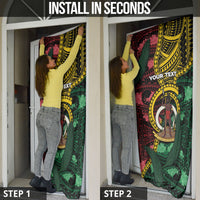 Personalised Vanuatu Independence Day Door Cover Boar Tusk Warrior Tribal Floral Patterns DT05 - Polynesian Pride