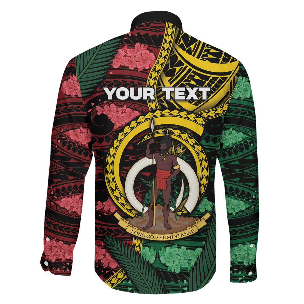 Personalised Vanuatu Independence Day Family Matching Off The Shoulder Long Sleeve Dress and Hawaiian Shirt Boar Tusk Warrior Tribal Floral Patterns DT05 - Polynesian Pride