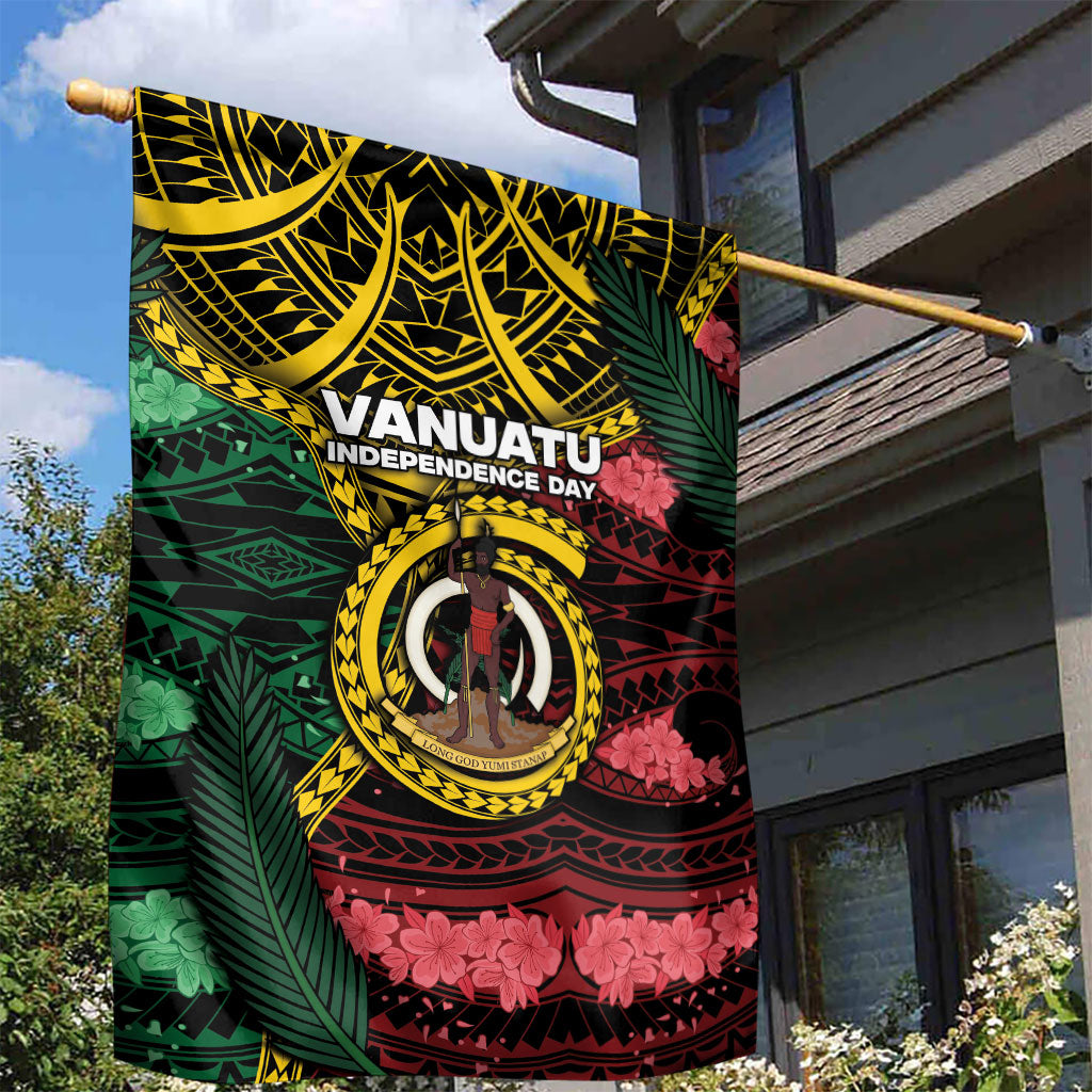 Vanuatu Independence Day Garden Flag Boar Tusk Warrior Tribal Floral Patterns DT05 - Polynesian Pride