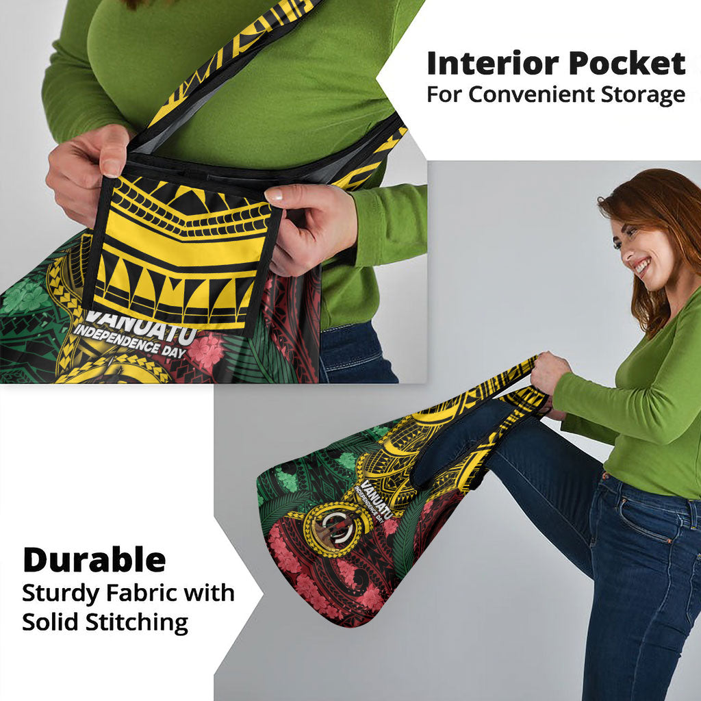 Vanuatu Independence Day Grocery Bag Boar Tusk Warrior Tribal Floral Patterns DT05 - Polynesian Pride