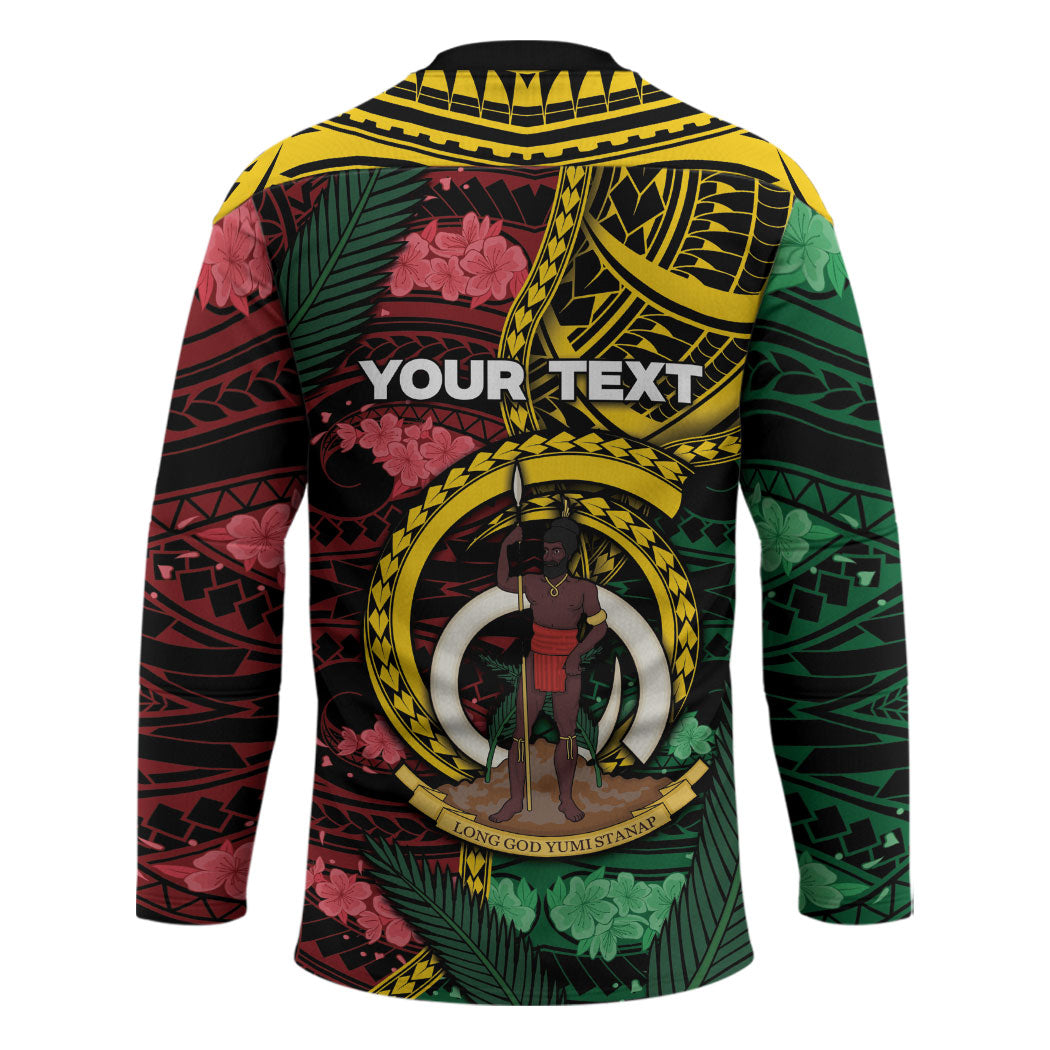 Personalised Vanuatu Independence Day Hockey Jersey Boar Tusk Warrior Tribal Floral Patterns DT05 - Polynesian Pride