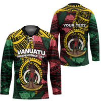 Personalised Vanuatu Independence Day Hockey Jersey Boar Tusk Warrior Tribal Floral Patterns DT05 - Polynesian Pride