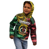 Personalised Vanuatu Independence Day Kid Hoodie Boar Tusk Warrior Tribal Floral Patterns DT05 - Polynesian Pride