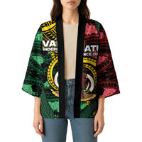 Personalised Vanuatu Independence Day Kimono Boar Tusk Warrior Tribal Floral Patterns DT05 - Polynesian Pride
