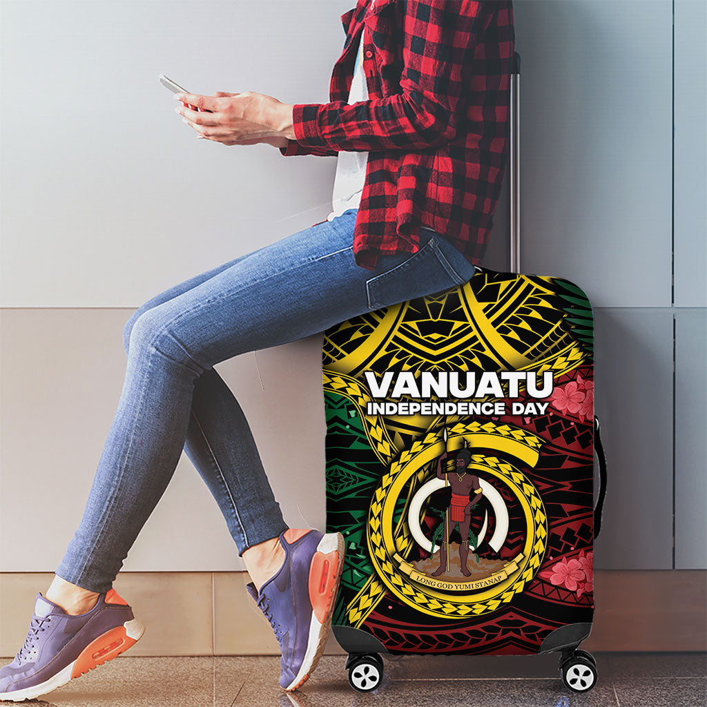 Vanuatu Independence Day Luggage Cover Boar Tusk Warrior Tribal Floral Patterns DT05 - Polynesian Pride