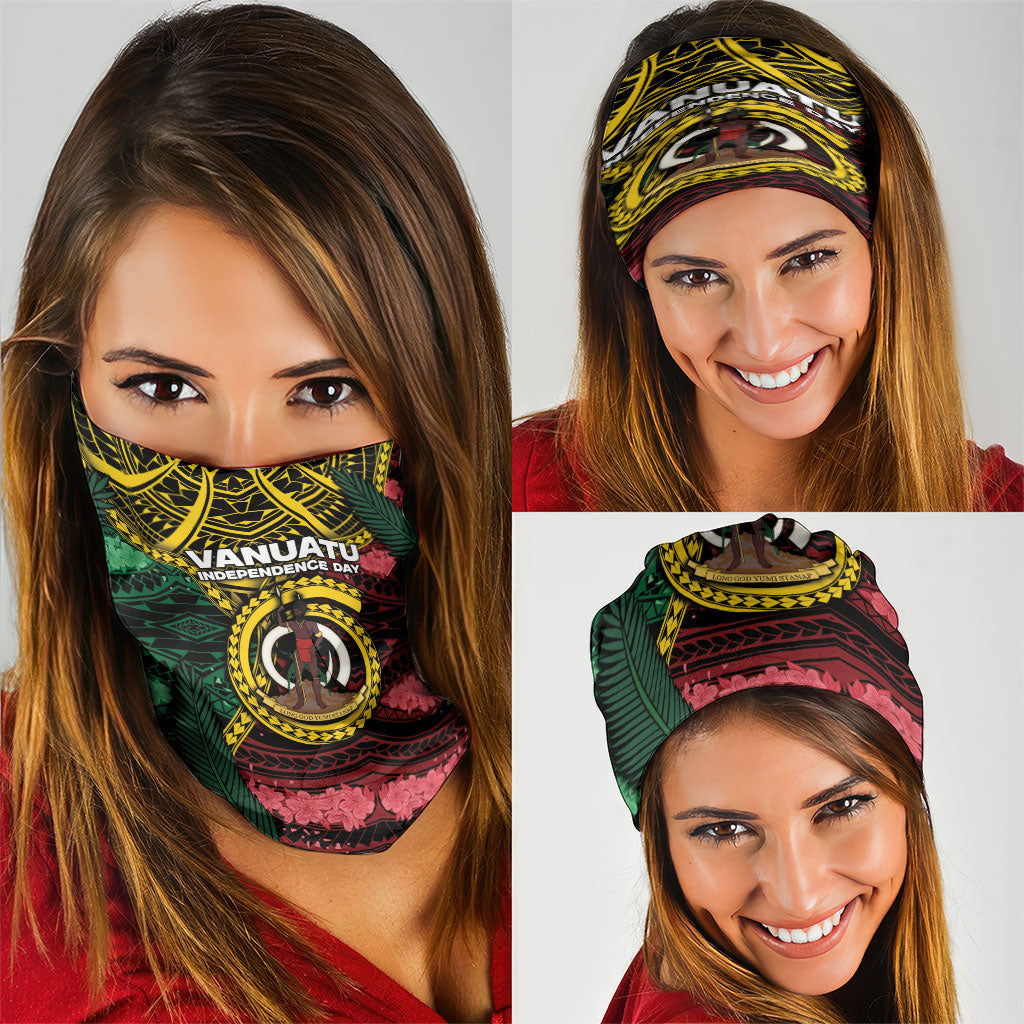 Vanuatu Independence Day Neck Gaiter Boar Tusk Warrior Tribal Floral Patterns DT05 - Polynesian Pride