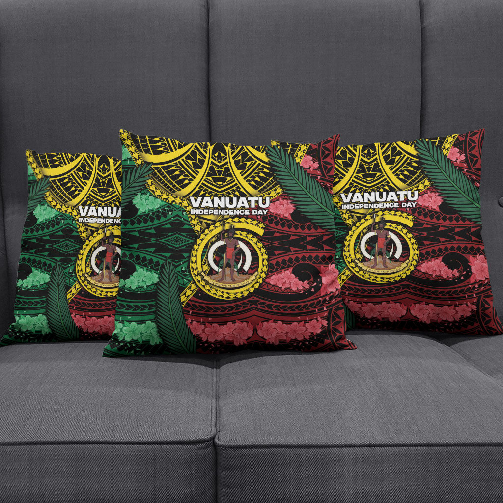 Vanuatu Independence Day Pillow Cover Boar Tusk Warrior Tribal Floral Patterns DT05 - Polynesian Pride