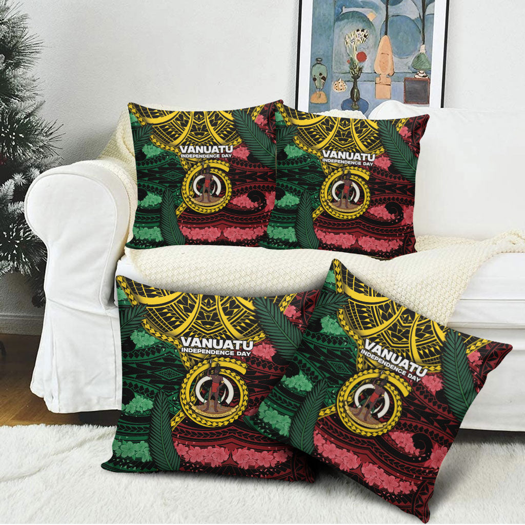 Vanuatu Independence Day Pillow Cover Boar Tusk Warrior Tribal Floral Patterns DT05 - Polynesian Pride