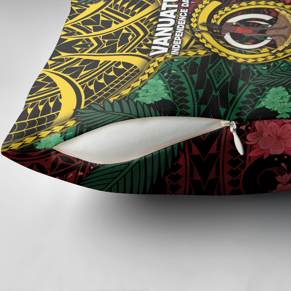 Vanuatu Independence Day Pillow Cover Boar Tusk Warrior Tribal Floral Patterns DT05 - Polynesian Pride