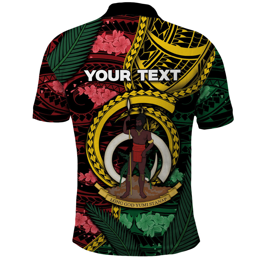 Personalised Vanuatu Independence Day Polo Shirt Boar Tusk Warrior Tribal Floral Patterns DT05 - Polynesian Pride