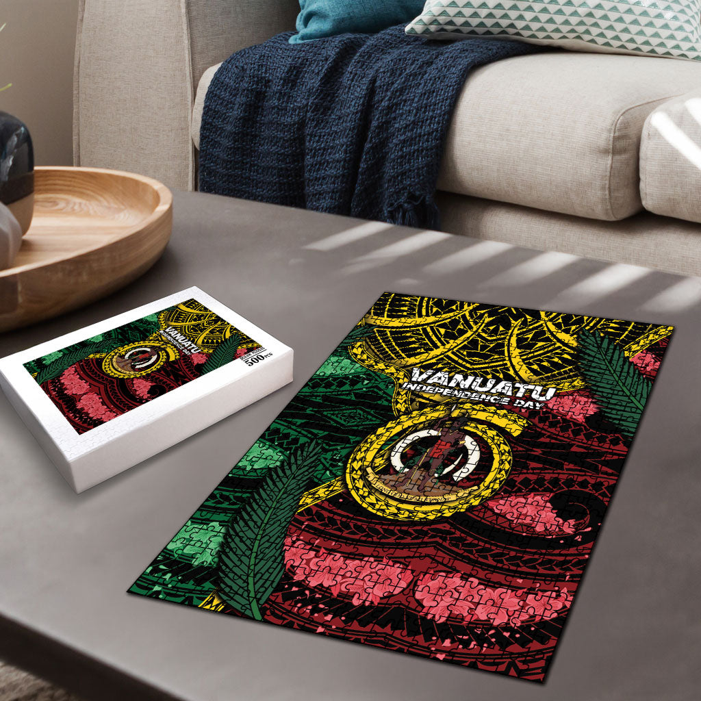 Vanuatu Independence Day Puzzle Boar Tusk Warrior Tribal Floral Patterns DT05 - Polynesian Pride