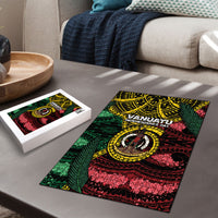 Vanuatu Independence Day Puzzle Boar Tusk Warrior Tribal Floral Patterns DT05 - Polynesian Pride