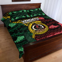 Vanuatu Independence Day Quilt Bed Set Boar Tusk Warrior Tribal Floral Patterns DT05 - Polynesian Pride