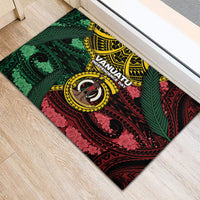 Vanuatu Independence Day Rubber Doormat Boar Tusk Warrior Tribal Floral Patterns DT05 - Polynesian Pride