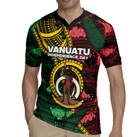 Personalised Vanuatu Independence Day Rugby Jersey Boar Tusk Warrior Tribal Floral Patterns DT05 - Polynesian Pride