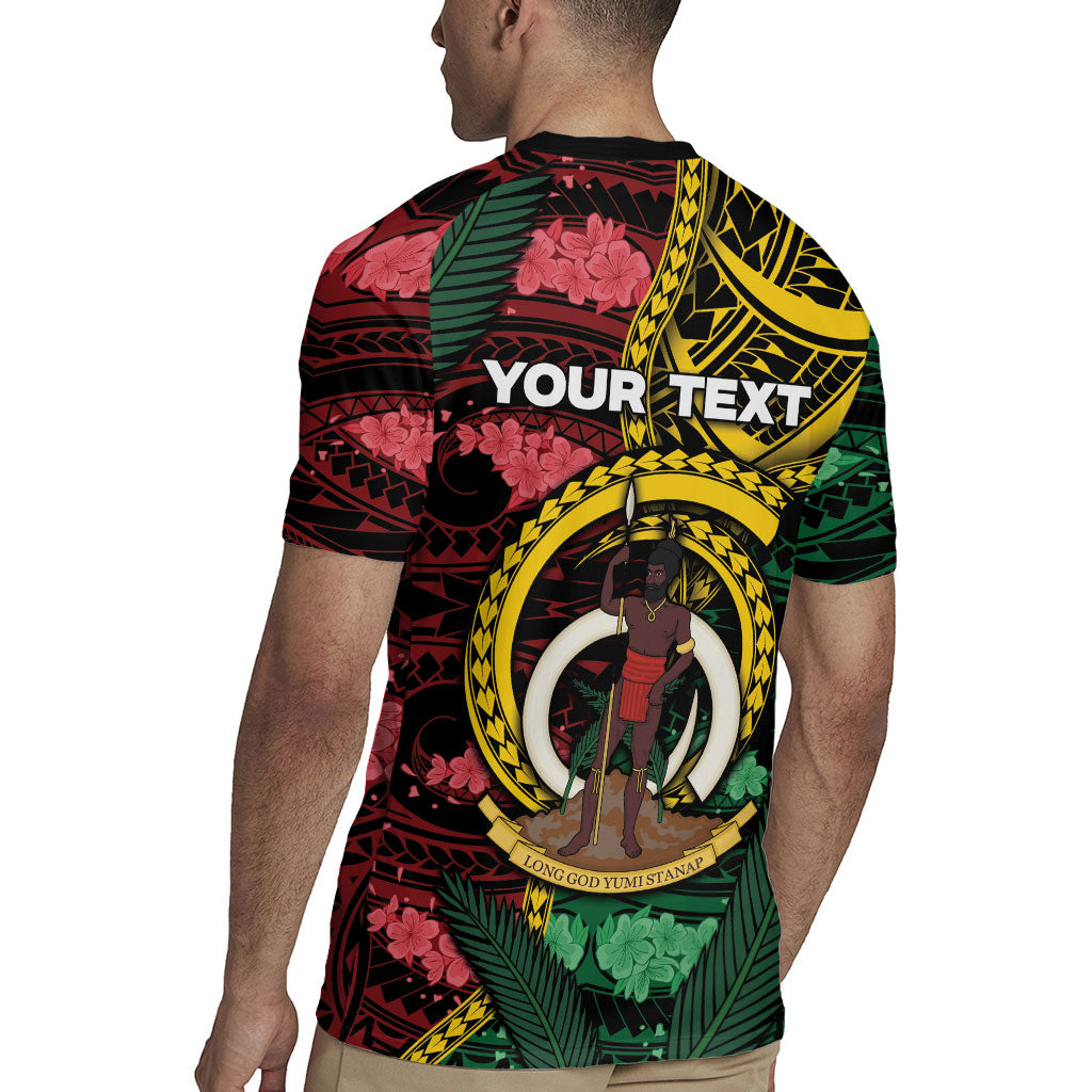 Personalised Vanuatu Independence Day Rugby Jersey Boar Tusk Warrior Tribal Floral Patterns DT05 - Polynesian Pride