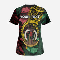 Personalised Vanuatu Independence Day Scrub Top Boar Tusk Warrior Tribal Floral Patterns DT05 - Polynesian Pride
