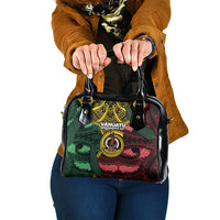 Vanuatu Independence Day Shoulder Handbag Boar Tusk Warrior Tribal Floral Patterns DT05 One Size Multicolor - Polynesian Pride