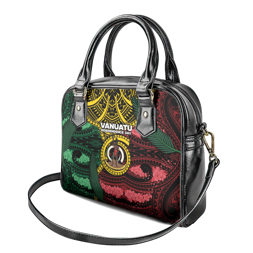 Vanuatu Independence Day Shoulder Handbag Boar Tusk Warrior Tribal Floral Patterns DT05 - Polynesian Pride