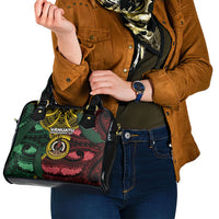 Vanuatu Independence Day Shoulder Handbag Boar Tusk Warrior Tribal Floral Patterns DT05 - Polynesian Pride
