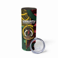 Personalised Vanuatu Independence Day Skinny Tumbler Boar Tusk Warrior Tribal Floral Patterns DT05 - Polynesian Pride