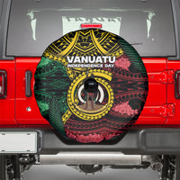 Vanuatu Independence Day Spare Tire Cover Boar Tusk Warrior Tribal Floral Patterns DT05 - Polynesian Pride