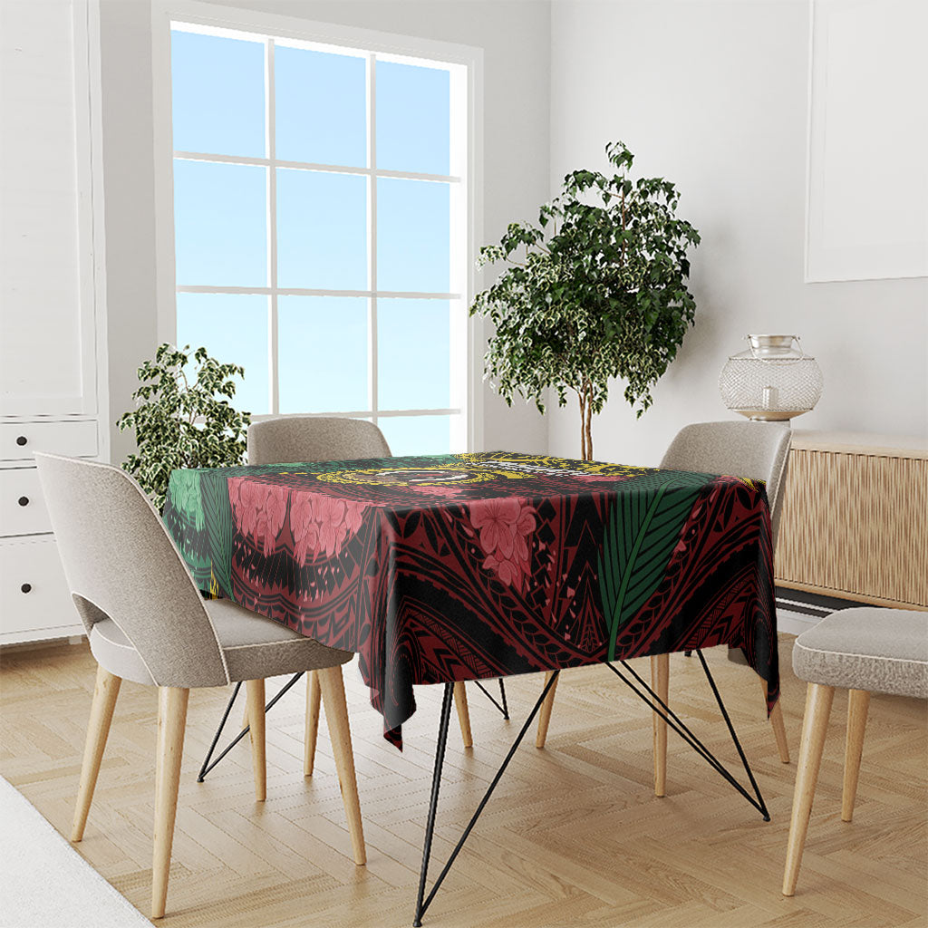 Vanuatu Independence Day Tablecloth Boar Tusk Warrior Tribal Floral Patterns DT05 - Polynesian Pride