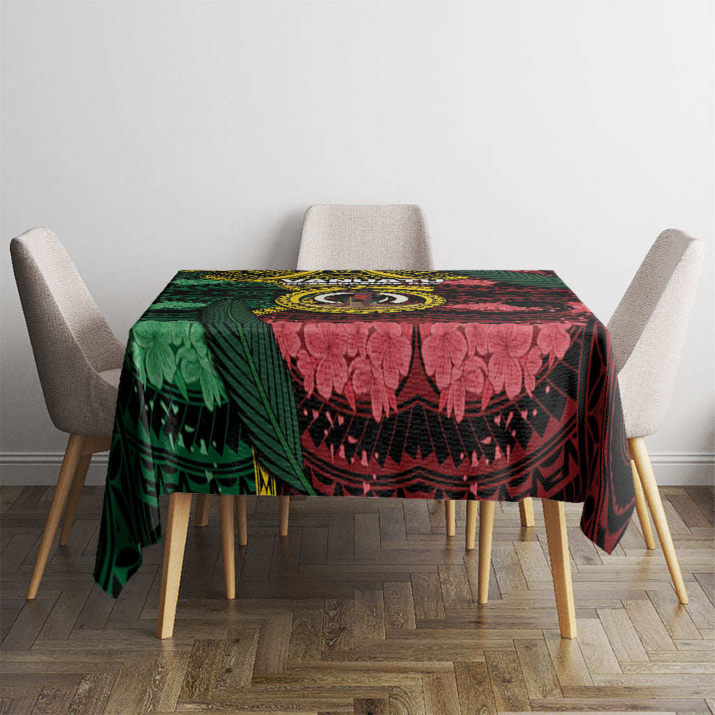 Vanuatu Independence Day Tablecloth Boar Tusk Warrior Tribal Floral Patterns DT05 - Polynesian Pride