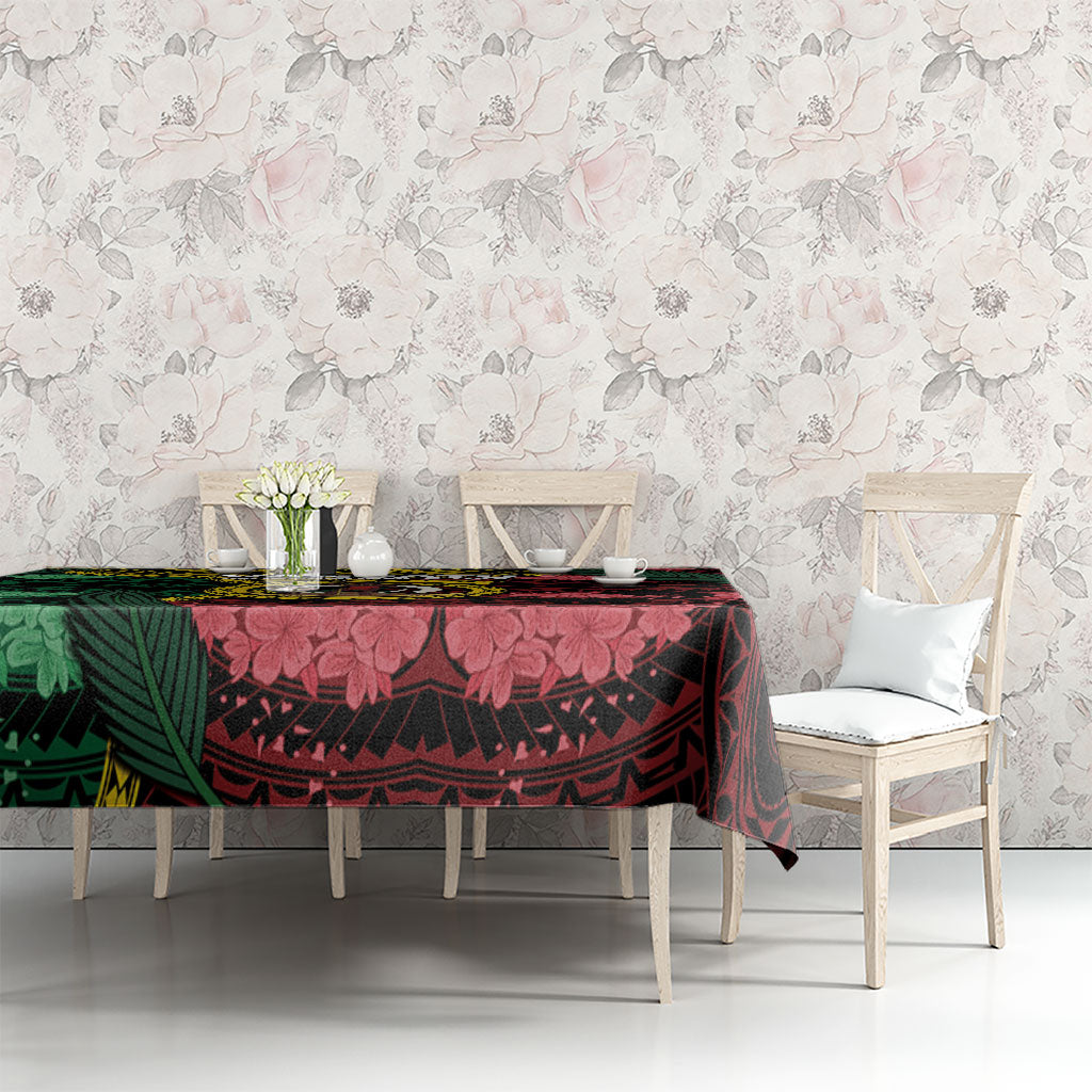 Vanuatu Independence Day Tablecloth Boar Tusk Warrior Tribal Floral Patterns DT05 - Polynesian Pride