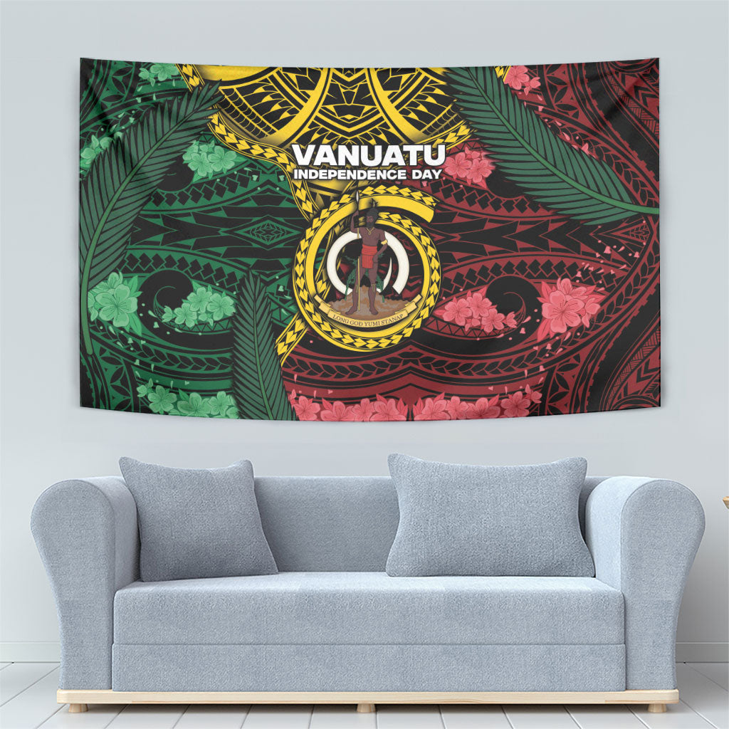 Vanuatu Independence Day Tapestry Boar Tusk Warrior Tribal Floral Patterns DT05 - Polynesian Pride