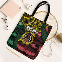 Vanuatu Independence Day Tote Bag Boar Tusk Warrior Tribal Floral Patterns DT05 Black Strap One Size Multicolor - Polynesian Pride