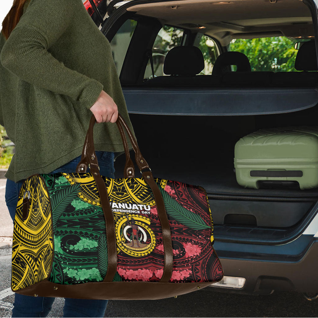 Vanuatu Independence Day Travel Bag Boar Tusk Warrior Tribal Floral Patterns DT05 - Polynesian Pride