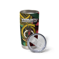 Personalised Vanuatu Independence Day Tumbler Cup Boar Tusk Warrior Tribal Floral Patterns DT05 - Polynesian Pride