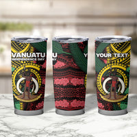 Personalised Vanuatu Independence Day Tumbler Cup Boar Tusk Warrior Tribal Floral Patterns DT05 - Polynesian Pride