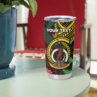 Personalised Vanuatu Independence Day Tumbler Cup Boar Tusk Warrior Tribal Floral Patterns DT05 - Polynesian Pride
