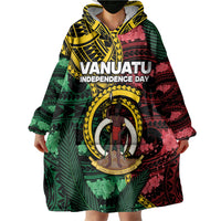 Personalised Vanuatu Independence Day Wearable Blanket Hoodie Boar Tusk Warrior Tribal Floral Patterns DT05 - Polynesian Pride