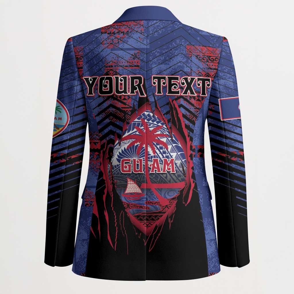 Personalised Guam Blazer Chamorro Seal Tribal Scratch Design - Polynesian Pride