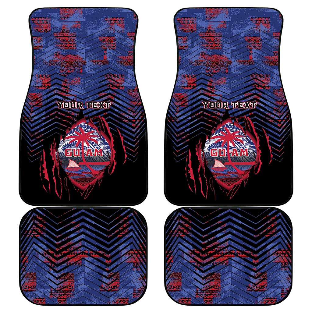 Personalised Guam Car Mats Chamorro Seal Tribal Scratch Design - Polynesian Pride