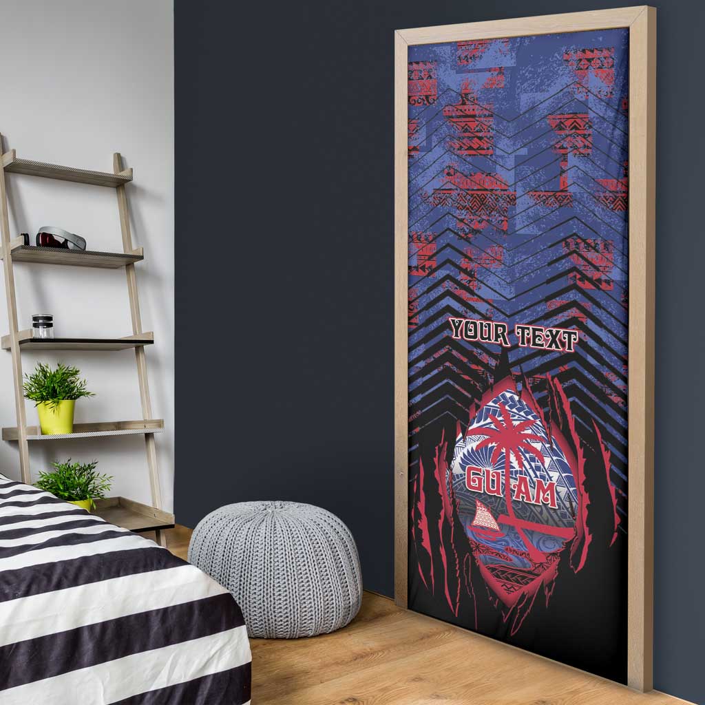Guam Door Cover Chamorro Seal Tribal Scratch Design - Polynesian Pride