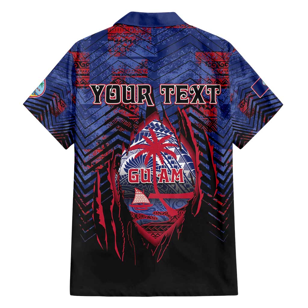 Personalised Guam Family Matching Long Sleeve Bodycon Dress and Hawaiian Shirt Chamorro Seal Tribal Scratch Design - Polynesian Pride