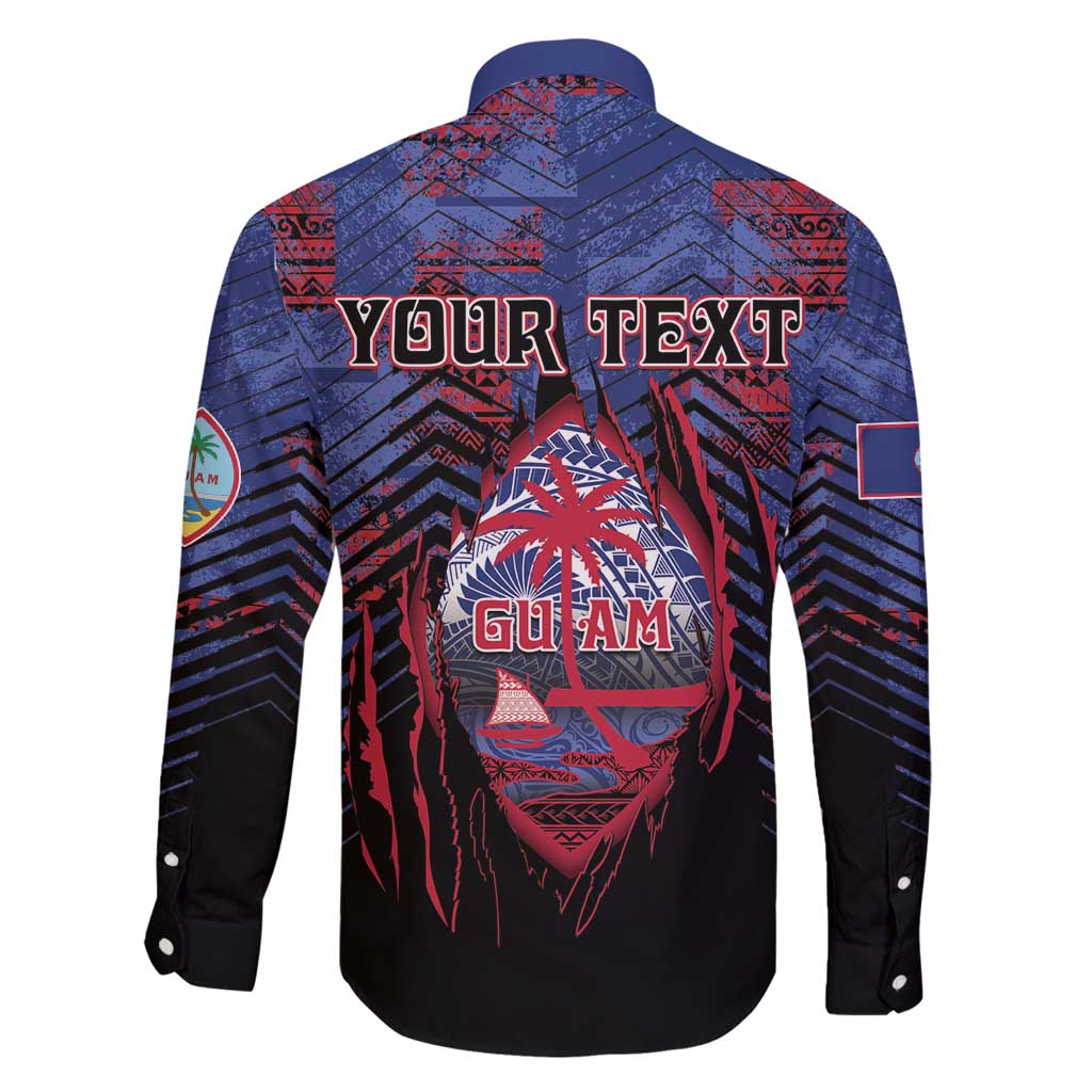 Personalised Guam Family Matching Puletasi and Hawaiian Shirt Chamorro Seal Tribal Scratch Design - Polynesian Pride