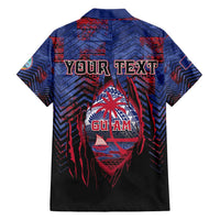 Personalised Guam Family Matching Short Sleeve Bodycon Dress and Hawaiian Shirt Chamorro Seal Tribal Scratch Design - Polynesian Pride